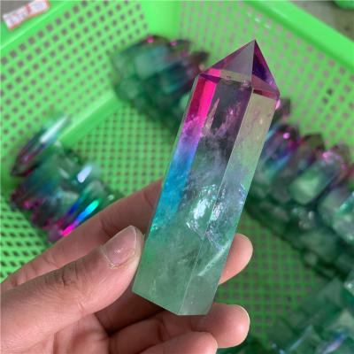 China High Quality Natural Titanium Color Crystal Points from China Angel Aura Clear Crystal Point Tower ab for sale