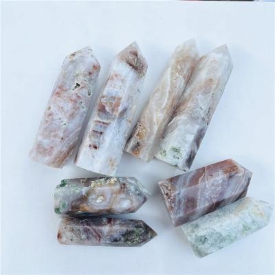 China Wholesale Natural Crystal Points Crystal Tower For China Agate Crystal Wand Healing Druzy Lace Decoration for sale