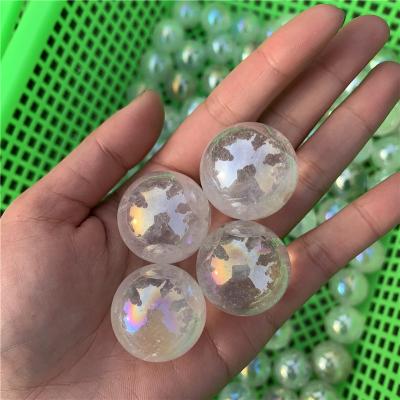 China Wholesale Natural China Druzy Clear Crystal Balls Angel Aura Crystal Sphere For Decoration for sale