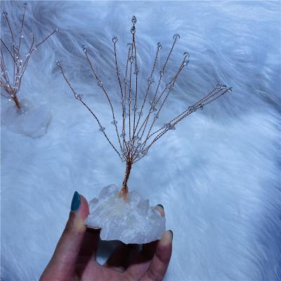 China Wholesale China Fengshui Clear Quartz Crystal ClusterTree Hand Carved Healing Money Gemstone Tree For Decoration for sale