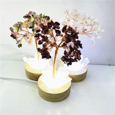 China China Rose Quartz Tourmaline Citrine Gravel Chip Tree For Decoration for sale