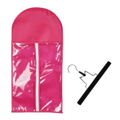 China 2021 contemporary popular and trending products dust bag with hanging clip wig storage bags with hangers for sale