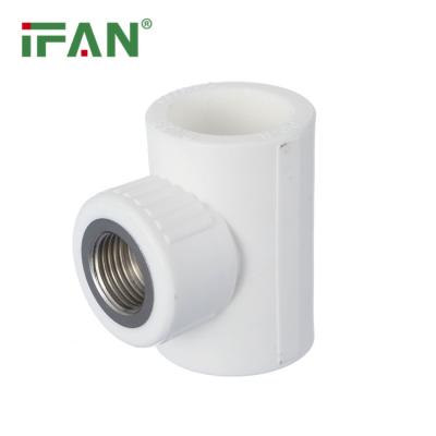 China Pipe Connector IFAN Manufacturer Stainless Steel Female Thread PPR Fittings White Tee PPR Pipe Fittings For Water Supply for sale