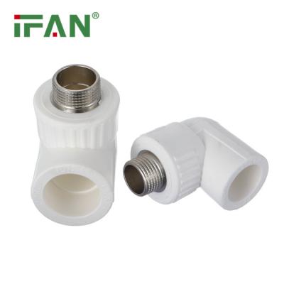 China White Color Water Supply 20*1/2 Stainless Steel Pipe Fittings PPR Pipe Connector Manufacturer IFAN Male Thread Elbow for sale