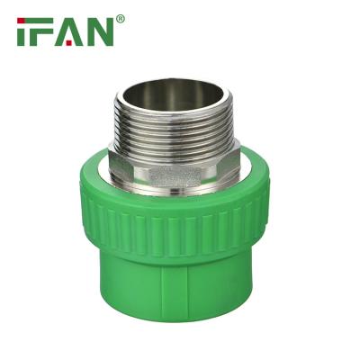 China Ppr Supplier IFAN High Quality Green Male Pressure Plug PN25 Brass With Seat Ppr Plumbing Male Coupling for sale