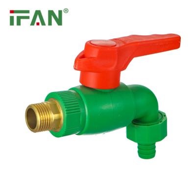 China Modern Ifan Supplier Green Color Size 3 4 Inch Ppr Plastic Pipe Fittings Hose Bibcock for sale