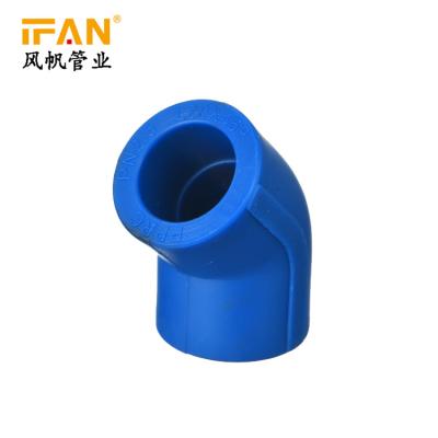 China IFAN water supply color piping materials water pipe tube fitting purchase ppr blue plastic pipe 45 degree elbow for sale