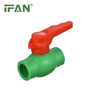 China General Hot Sale IFAN PPR Core 20-63mm Size PN25 PPR Size PN25 PPR Wholesale Wholesale PPR Ball Valve Plastic Red Handle Normal Brass Fit Valve For Pipe for sale