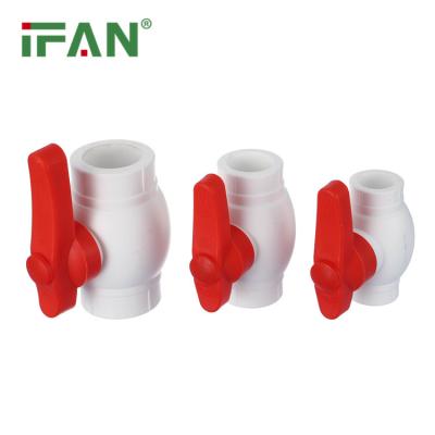 China Applied In Wholesale Price DN20 Ppr Fittings White Color Plastic Ppr Ball Water Valves For Heating And Hot Water Systems IFAN for sale