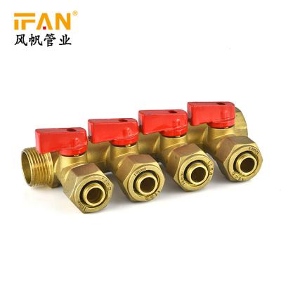 China IFAN Factory CW617 Traditional Brass 2-12 Ways Hose Miscellaneous Plumbing Materials Under Floor Heating Pex Manifold for sale