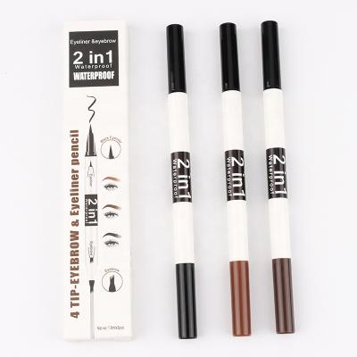 China Wholesale 3D Waterproof Makeup Balm Brows Durable Stylus Pens Thin Eyebrow Pencil High Quality 4 Forks for sale