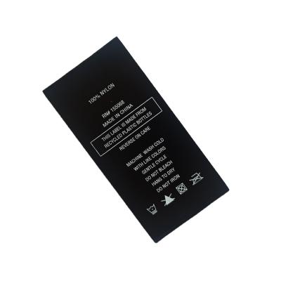 China GRS Black / Sustainable Care Wash Satin Polyester White Labels For Garment for sale