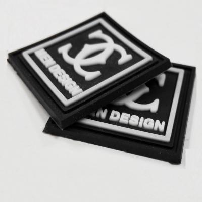 China Fashion Brand Sustainable Logo Custom 3D PVC Patch For Men's Clothing / Bags for sale