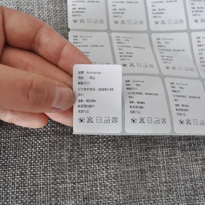 China Viable Free Design Thermal Adhesive Foil Label With WashIustruction for sale