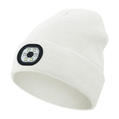 China For sport New outdoor riding lighting headlight hat multi-color optional night running knit hat for sale