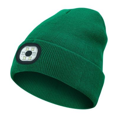 China For sport New outdoor riding lighting headlight hat multi-color optional night running knit hat for sale