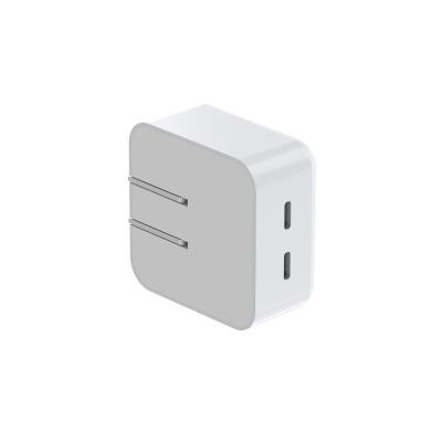 China Mobile Phone 35W Dual USB-C GaN Wall Charger 40W 2 Ports Type C For iPhone 14 Pro Max for sale