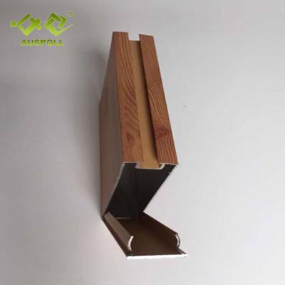 China Artistic Ceilings Fireproof Baffle Wood Aluminum Ceiling Linear Grain Square Tube With SGS for sale