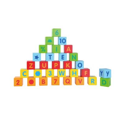 China Intelligent Educational Building Toy 30 PCS Alphabet and Numbers Wooden Blocks Toys for sale