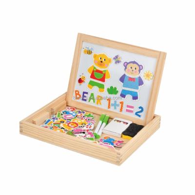 China Plywood Multifunctional Educational 3d Jigsaw Jigsaw Puzzle Drawing Board Wooden Magnetic Toy for sale