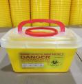 China Yellow Color Sharps Waste Disposal Box ABS Material 3L 5L 10L Cold Runner for sale