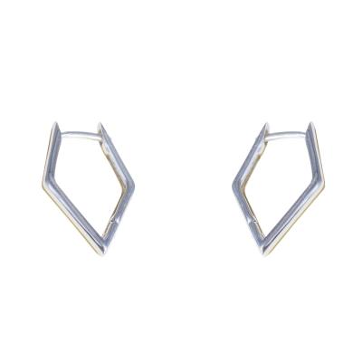 China TRENDY AOSHAN factory Simple and fashionable personality 925 sterling silver geometric diamond versatile ear buckles for sale