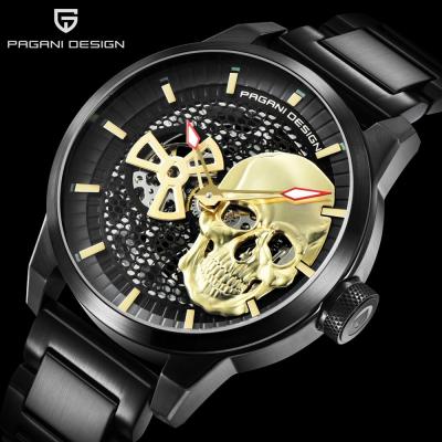 China Water Resistant Sapphire Glass Clock 1665 Skeleton Skull Men's WatchesPagani Mechanical Design for sale