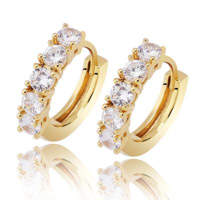 China Hiphop Fashion Gold And Silver Zircon Ear Studs Hip Hop Jewelry For Women for sale