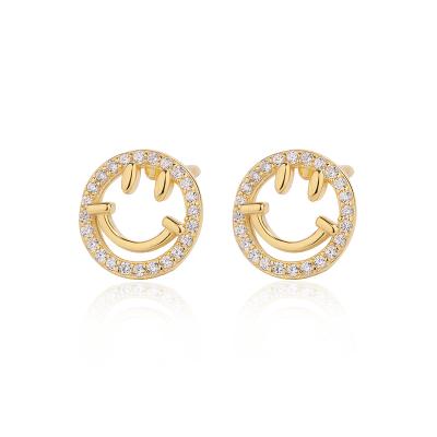 China Factory Wholesale Fashion Earrings Femininity 925 Sterling Silver FASHIONABLE Smiling Earrings for sale