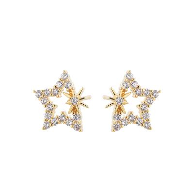 China Fashion Trendy Jewelry Factory Direct Female Zircon Star Stud Earrings 925 Silver Stud Earrings for sale