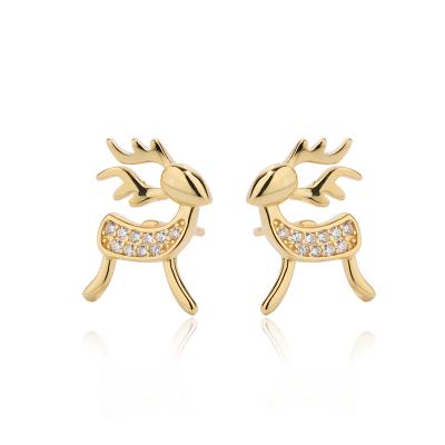 China Factory wholesale FASHIONABLE 925 sterling silver earrings, gold deer earrings, stud earrings for sale