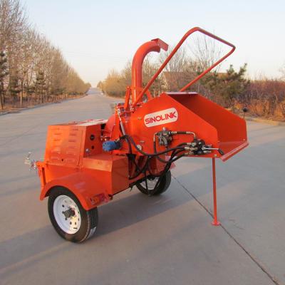 China Farms Factory Sale Vacuum Gasoline 6.5hp 196cc Wood Logs Drum Chipper Wood Chipper With Hydraulic Auto Feed for sale