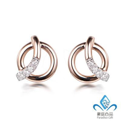 China Casual / Sporty Daily Fashion Jewelry Design 14K / 18K Real Gold Diamond Earrings for sale