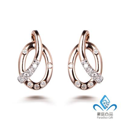 China Casual / Sporty Daily Fashion Jewelry Design 14K / 18K Real Gold Diamond Earrings for sale