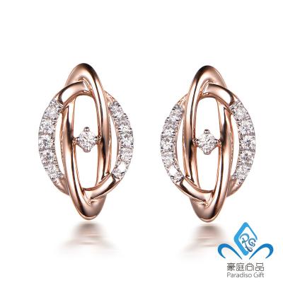 China Fashion Jewelry Design 14K / 18K Real Everyday Gold Diamond Earrings for sale