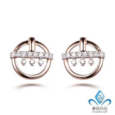 China Fashion Jewelry Design 14K / 18K Real Everyday Gold Diamond Earrings for sale