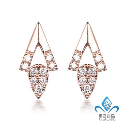 China Casual Fashion Jewelry Design 14K / 18K Real Gold Diamond Earrings for sale