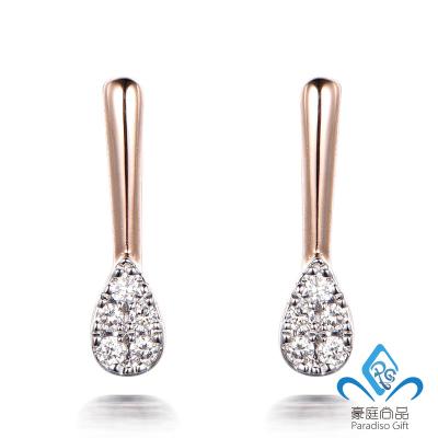 China Casual Fashion Jewelry Design 14K / 18K Real Gold Diamond Earrings for sale