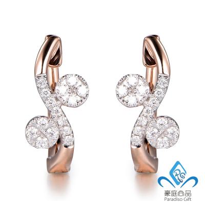 China Fashion Jewelry Trendy Elegant Design 14K/18K Real Gold Diamond Earrings for sale