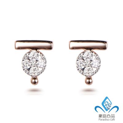 China Casual Fashion Jewelry Design 14K / 18K Real Gold Diamond Earrings for sale