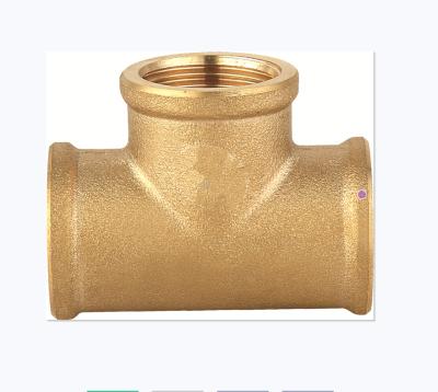 China Traditional High Quality Type Copper Female Tee Pipe Fitting Brass Fitting for sale