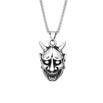 China Hiphop Triangle Ghost Pendant Titanium Steel Men's Necklace Character Hippie Nightclub Hip Hop Accessories Necklace for sale