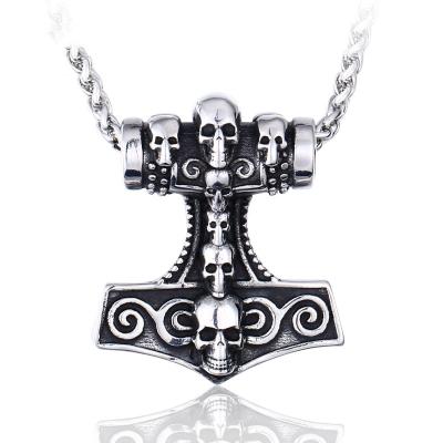 China 2021 Hot Selling Hammer Viking Pendants pp CHRISTIAN Memory Stainless Steel Skull Pendant Bag Memory Round Pendant Floating Anniversary for sale