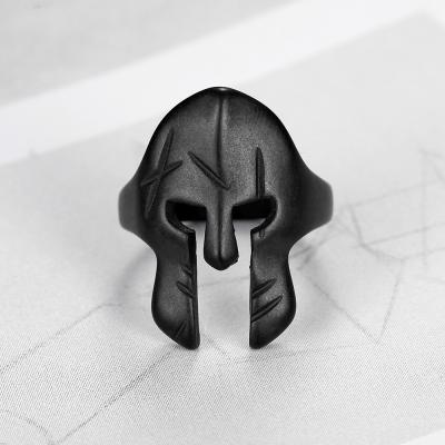 China Customized Religious Stainless Steel Face Rings Punk Jewelry Human Face Black Mens Finger Nail Ring for sale