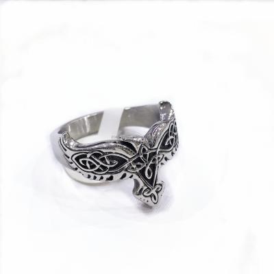 China Silver Stainless Steel Eagle Pirate Band Rings Biker Punk Jewelry Punk Rings For Women Accessories for sale