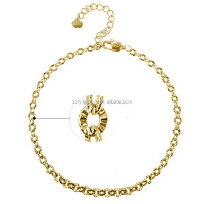 China Nickel Free Gold Chain Necklace and Bracelet for Women Ladies Delicacy and Chunky Chain Link Costume Jewelry Set for sale