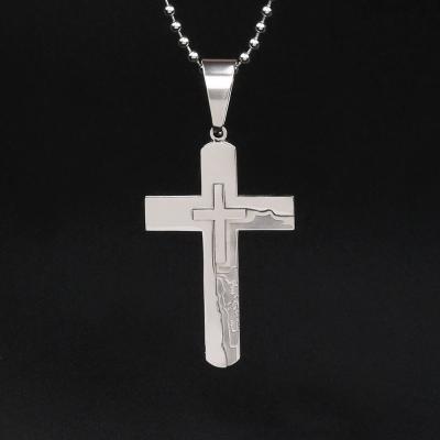 China Stainless Steel Jesus Head Pendant Necklace Cross Cross Design Pendants for sale