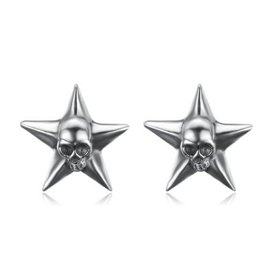 China Other Main Fashion Stainless Steel Wholesale Skull Star Design Stud Earrings Men and Women's Stud Earrings for sale