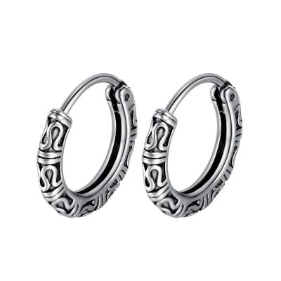 China Other Fashion Jewelry Wholesale Stainless Steel Strand Minimalist Earrings Silver Round Twist Circle Earrings Women for sale