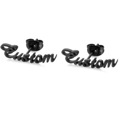 China Other Name Earring Alphabet Stud Earring Personalized Custom Stainless Steel Initial Letter Stud Earring for sale